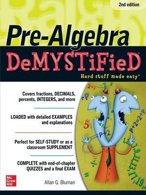 cover image of Pre-Algebra DeMYSTiFieD